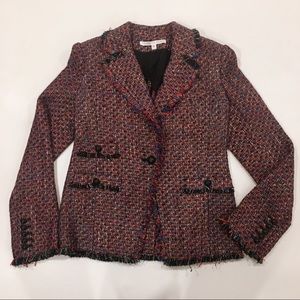 Veronica Beard Fabian Tweed Jacket Euc 